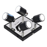 Aplique Spot Julita 4 Luces Negro Movil C / Lampara Led 4x7w