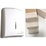 Dispenser Toalla Intercalada Mano + 10 Packs De 250 Beige