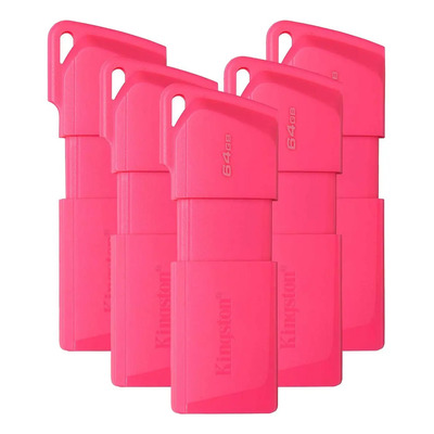 Pack de 5 Memorias USB Kingston 64 GB 3.2, Color Rosa | Envío gratis