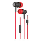 Audifonos Alámbricos Con Manos Libres Y Microfono Color Rojo