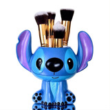 Porta Brochas De Maquillaje Decorativo Stitch Blue Figura