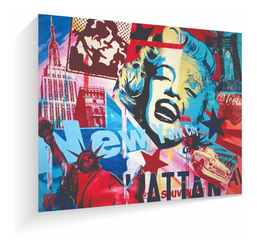 Cuadro Maderatela Bantec New York City 60 X 42 Cm Pop Art