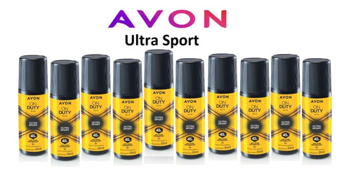 Paquete 10 Desodorantes On Duty Ultra Sport Avon Roll-on