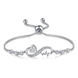 Regalos Para Ella, Pulseras De Latido Infinito Para Mujeres,