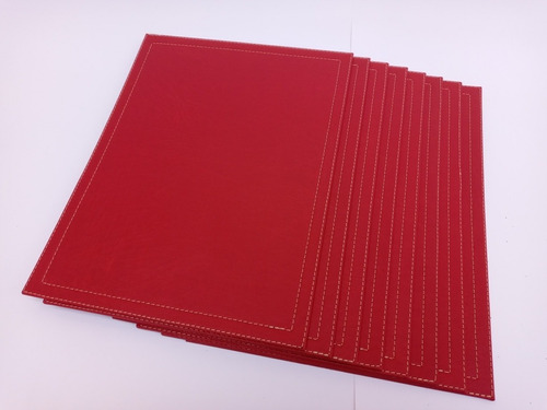 10 Individuales 30×40cm Color Rojo Cuerosvita 3mm Grosor