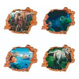 Vinilos Infantiles Pared Rota 3d Dinosaurios Rex Luca Disney