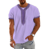 Vintage Pattern Elements Printed T-shirt For Men Breathable