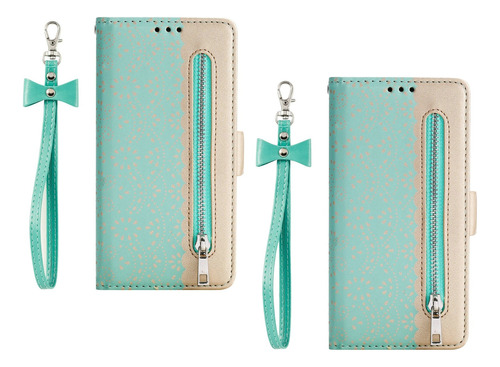 2×funda Piel Tipo Cartera Con Cremallera For Samsung Galaxy