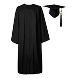 Traje De Graduación Matte 2024 Con Fleco Para Prepa Y Universidad