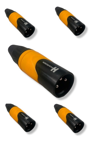 Paquete 5 Plugs Canon Naranja Alta Calidad Xlr Micrófono