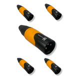 Paquete 5 Plugs Canon Naranja Alta Calidad Xlr Micrófono