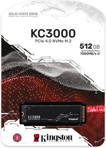 Ssd Kingston 512gb Kc3000 M.2 2280 Nvme Pcie 4.0 7000mb/s