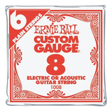Ernie Ball Níquel Plain Single Guitarra Cuerdas .008 Gauge 6