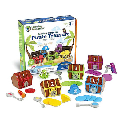 Learning Resources Sorting Surprise Pirate Treasure - 30 Piezas, Edades 3+ Juguetes De Desarrollo Temprano, Juguetes Educativos Para Niños, Juguetes De Piratas Y Tesoros