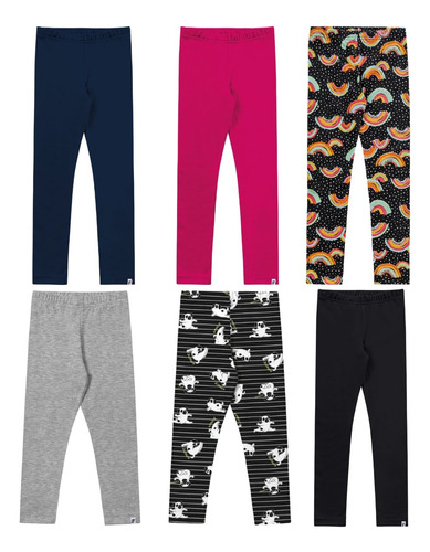 Kit 6 Legging Infantil 