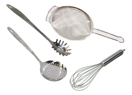 Batidor Escurridor Colador Utensilios Cocina Alimentos 4und 