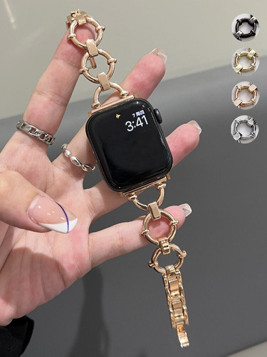 Correa De Cadena Para Apple Watch 7 6 5 4 3 Pulsera De Lujo