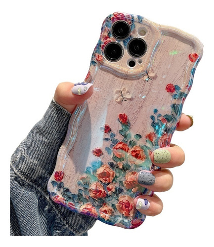 Funda Silicona Suave Tpu Teléfono Con Flores Para iPhone