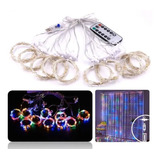 Cortina Luces Led Usb Tipo Lluvia 8 Func 300leds Colores 3mt