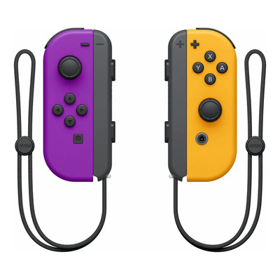 Control joystick inalámbrico Nintendo Joy-Con (L)\u002F(R) LED RGB morado neón\u002Fnaranja neón set x 2 unidades | Meses sin interés