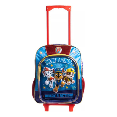 Mochila Escolar Primaria Con Ruedas Ruz Paw Patrol Unisex Niños Azul