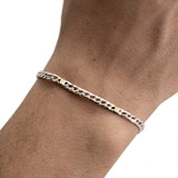 Pulsera Plata Y Oro Hombre Groumet - Garantía