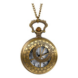 Reloj De Bolsillo Antiguo De Bronce Con Diseño Astrolabio Y