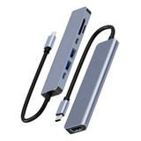 Adaptador Hub Usb 3.0 C 7 En 1 Hdmi 4k Para Macbook Pro Air