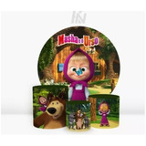 Kit Painel Redondo 1,50 + Trio Cilindros Masha E O Urso