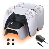 Base Carga Rapida Doble Con Led Para Control Ps5 Playstation