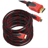 Cable Hdmi Uso Rudo Full Hd Pantalla Laptop Pc Xbox Ps4 10m Color Negro/rojo