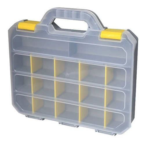 Caja Maletin Organizador Plastico Gavetero Multiusos Barovo Color Gris Y Amarillo