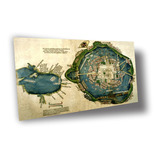 Lienzo Tela Canvas Mapa México Tenochtitlán 1524 70 X 111