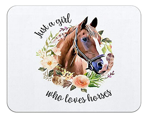 Mousepad Floral Horse  Just A Girl Who Loves Horses 
