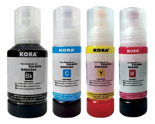 Kit Tinta Compatível P/uso Epson 4 Refil 504 L3150 L4150 