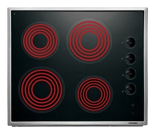 Anafe Electrico Vitroceramico 4h Domec Gc66 C/perillas Negro