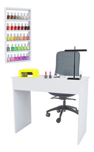 Mesa Estudo Para Manicure + Expositor Profissional Esmaltes