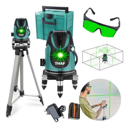Nível Laser Verde Para Área Externa E Interna + Óculos + Tripé + Male