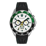 Reloj Nivada Fan Santos 2, Caballero, Carátula Blanca Color De La Correa Negro Color Del Bisel Negro/verde Color Del Fondo Blanco