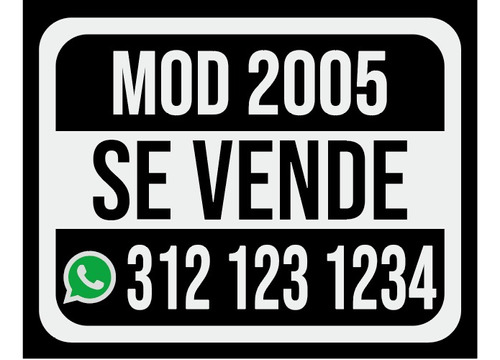 Calcomania Se Vende Carro 26x20cm Sticker Reflectivo