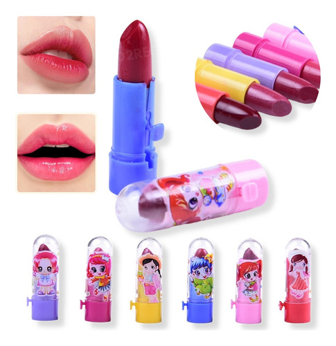 Lápiz Labial Mini X5 Frutas Distintos Color Nena Regalo