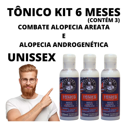 3 Loções Kit Anti Alopecia Areata Nasce Cresce E Fortalece!!