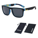 Óculos De Sol Masculino Polarizado Surfista Uv400 Iceman 765 Cor Preto Desenho Abstrato