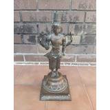 Dios Hindu Vishnu O Visnu  En Bronce Bella Pieza Remato