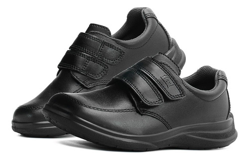 Zapato Escolar Niño Flexi Negro Doble Velcro Casual 17-21