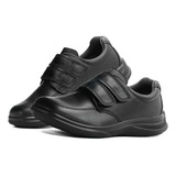 Zapato Escolar Niño Flexi Negro Doble Velcro Casual 17-21