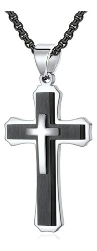 Cadena Collar Cruz Protección  Religioso Para Hombre 