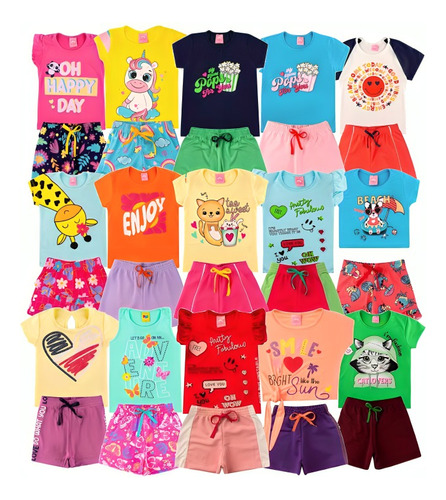 Kit 12 Peças De Roupa Infantil Menina Atacado Feminino Verão