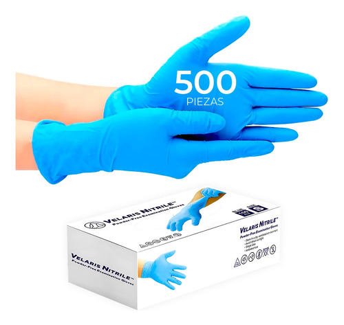 Guantes De Nitrilo Libre De Latex Sin Polvo Azul Negro 500pz