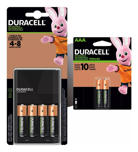 Cargador Duracell Cef14 + 4 Pilas Rec. Aaa Duracell + 2 Aaaa